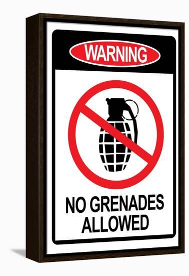 Jersey Shore No Grenades Allowed-null-Framed Stretched Canvas