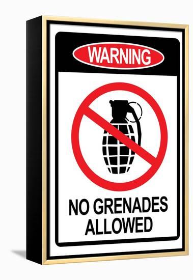 Jersey Shore No Grenades Allowed-null-Framed Stretched Canvas