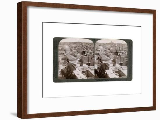 Jerusalem and the Mount of Olives, Looking East from the Latin Hospice, Palestine, 1900s-Underwood & Underwood-Framed Giclee Print