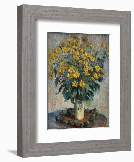 Jerusalem Artichoke Flowers, 1880-Claude Monet-Framed Art Print