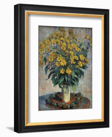 Jerusalem Artichoke Flowers, 1880-Claude Monet-Framed Art Print