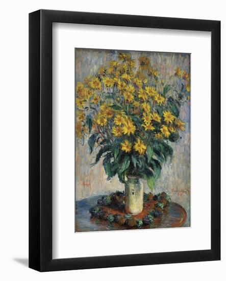 Jerusalem Artichoke Flowers, 1880-Claude Monet-Framed Art Print