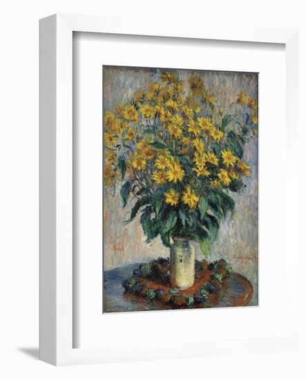 Jerusalem Artichoke Flowers, 1880-Claude Monet-Framed Art Print