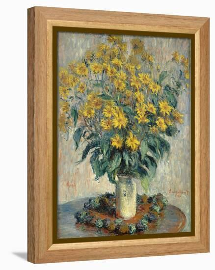 Jerusalem Artichoke Flowers, 1880-Claude Monet-Framed Premier Image Canvas