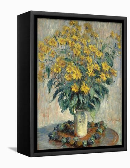Jerusalem Artichoke Flowers, 1880-Claude Monet-Framed Premier Image Canvas