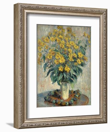 Jerusalem Artichoke Flowers, 1880-Claude Monet-Framed Giclee Print