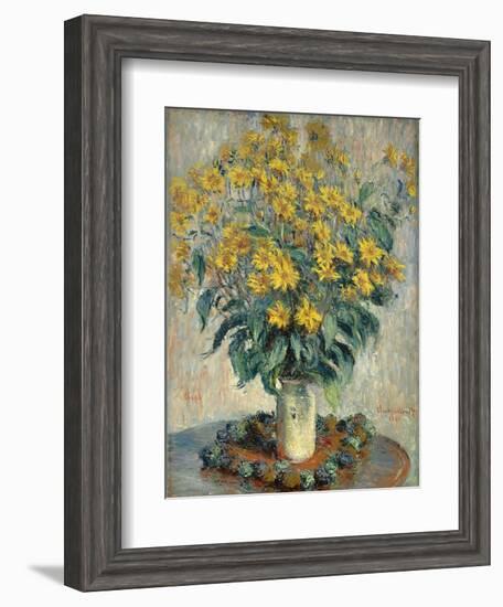 Jerusalem Artichoke Flowers, 1880-Claude Monet-Framed Giclee Print