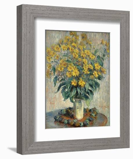 Jerusalem Artichoke Flowers, 1880-Claude Monet-Framed Giclee Print