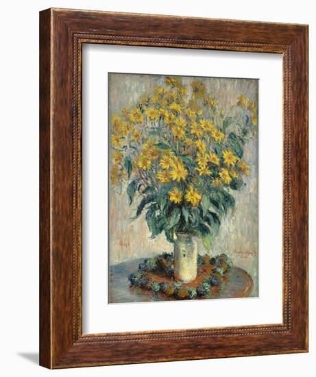 Jerusalem Artichoke Flowers, 1880-Claude Monet-Framed Giclee Print