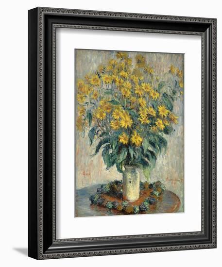 Jerusalem Artichoke Flowers, 1880-Claude Monet-Framed Giclee Print