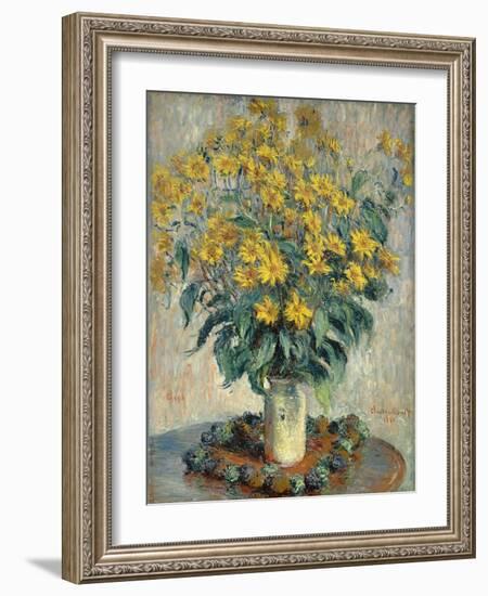 Jerusalem Artichoke Flowers, 1880-Claude Monet-Framed Giclee Print