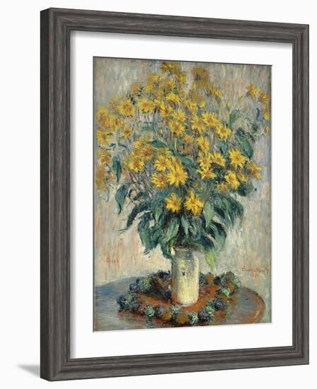 Jerusalem Artichoke Flowers, 1880-Claude Monet-Framed Giclee Print