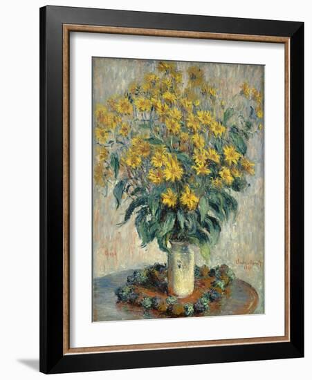 Jerusalem Artichoke Flowers, 1880-Claude Monet-Framed Giclee Print