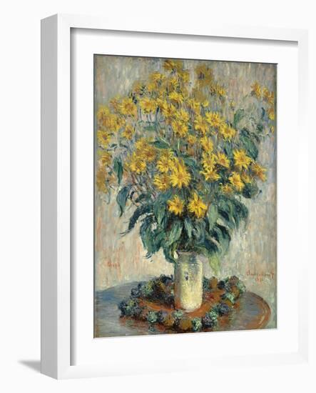 Jerusalem Artichoke Flowers, 1880-Claude Monet-Framed Giclee Print