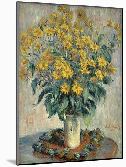 Jerusalem Artichoke Flowers, 1880-Claude Monet-Mounted Giclee Print