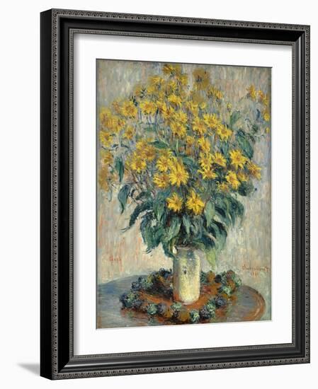 Jerusalem Artichoke Flowers, 1880-Claude Monet-Framed Giclee Print