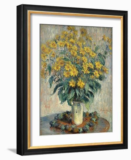 Jerusalem Artichoke Flowers, 1880-Claude Monet-Framed Giclee Print