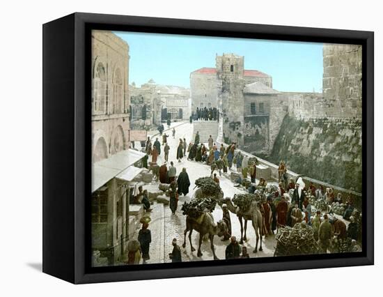 Jerusalem: Bazaar, C1900-null-Framed Premier Image Canvas