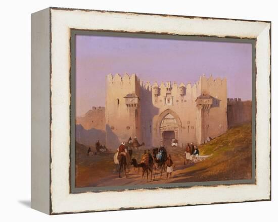 Jerusalem, Damascus Gate-Ippolito Caffi-Framed Stretched Canvas