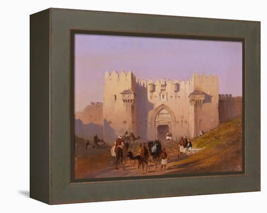 Jerusalem, Damascus Gate-Ippolito Caffi-Framed Stretched Canvas