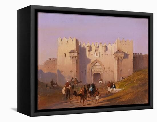Jerusalem, Damascus Gate-Ippolito Caffi-Framed Stretched Canvas