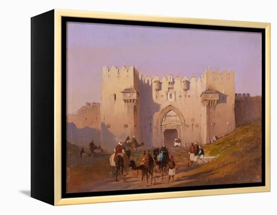 Jerusalem, Damascus Gate-Ippolito Caffi-Framed Stretched Canvas