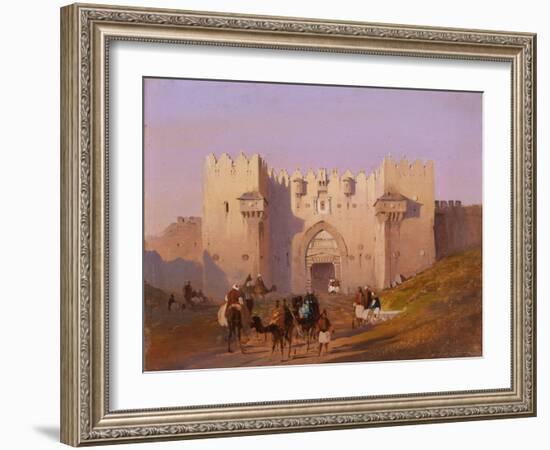 Jerusalem, Damascus Gate-Ippolito Caffi-Framed Art Print