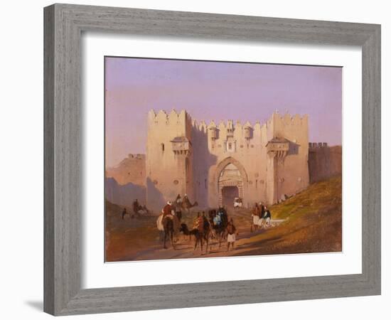 Jerusalem, Damascus Gate-Ippolito Caffi-Framed Art Print