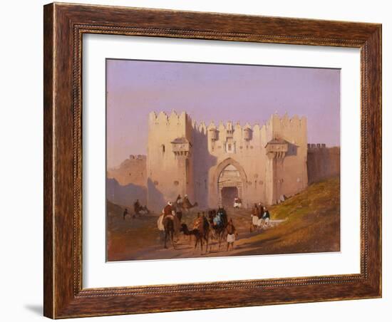 Jerusalem, Damascus Gate-Ippolito Caffi-Framed Art Print