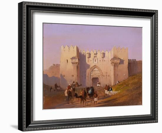 Jerusalem, Damascus Gate-Ippolito Caffi-Framed Art Print