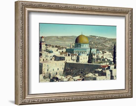 Jerusalem: Dome of the Rock and Western Wall, c.1950-null-Framed Photographic Print