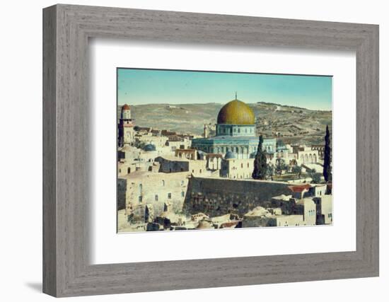 Jerusalem: Dome of the Rock and Western Wall, c.1950-null-Framed Photographic Print