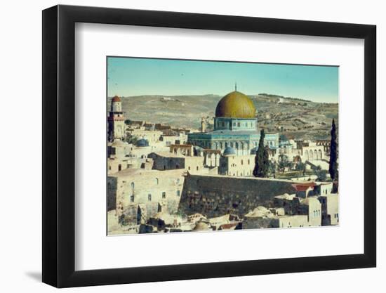 Jerusalem: Dome of the Rock and Western Wall, c.1950-null-Framed Photographic Print