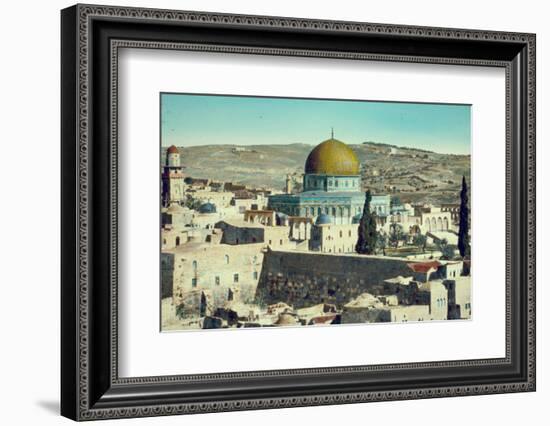 Jerusalem: Dome of the Rock and Western Wall, c.1950-null-Framed Photographic Print