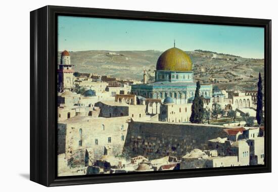 Jerusalem: Dome of the Rock and Western Wall, c.1950-null-Framed Premier Image Canvas