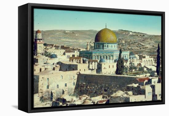 Jerusalem: Dome of the Rock and Western Wall, c.1950-null-Framed Premier Image Canvas