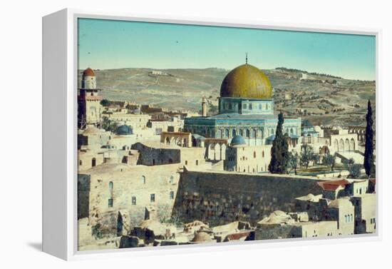 Jerusalem: Dome of the Rock and Western Wall, c.1950-null-Framed Premier Image Canvas