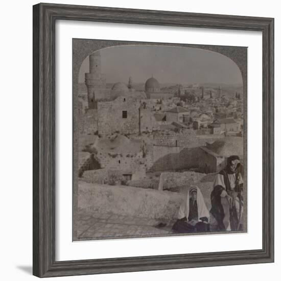 'Jerusalem from School over mosque, showing Tower of Antonio', c1900-Unknown-Framed Photographic Print