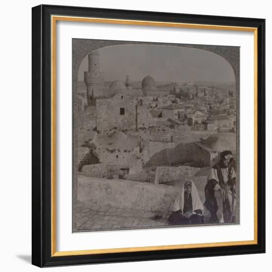 'Jerusalem from School over mosque, showing Tower of Antonio', c1900-Unknown-Framed Photographic Print