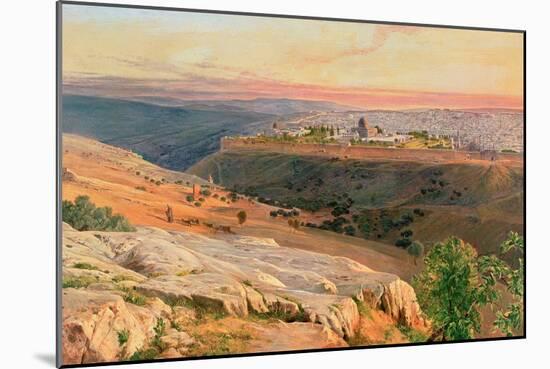 Jerusalem from the Mount of Olives, 1859-Edward Lear-Mounted Giclee Print