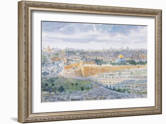 Jerusalem from the Mount of Olives, 2019 (W/C on Paper)-Lucy Willis-Framed Giclee Print