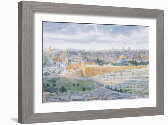Jerusalem from the Mount of Olives, 2019 (W/C on Paper)-Lucy Willis-Framed Giclee Print