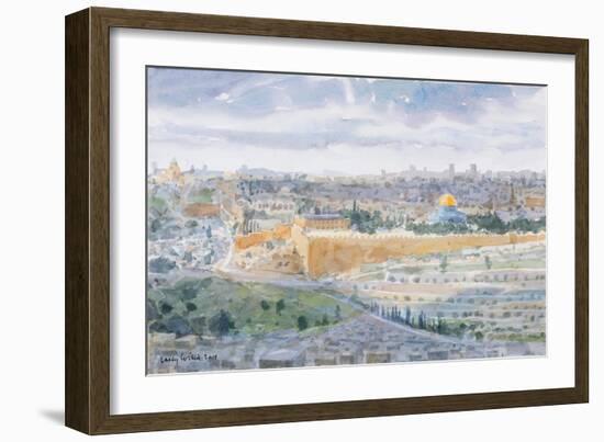 Jerusalem from the Mount of Olives, 2019 (W/C on Paper)-Lucy Willis-Framed Giclee Print