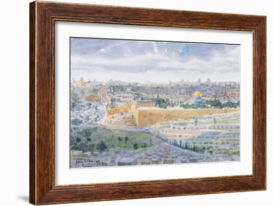 Jerusalem from the Mount of Olives, 2019 (W/C on Paper)-Lucy Willis-Framed Giclee Print