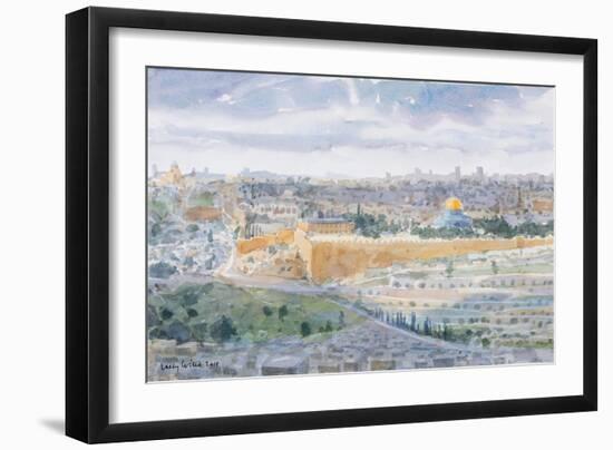 Jerusalem from the Mount of Olives, 2019 (W/C on Paper)-Lucy Willis-Framed Giclee Print