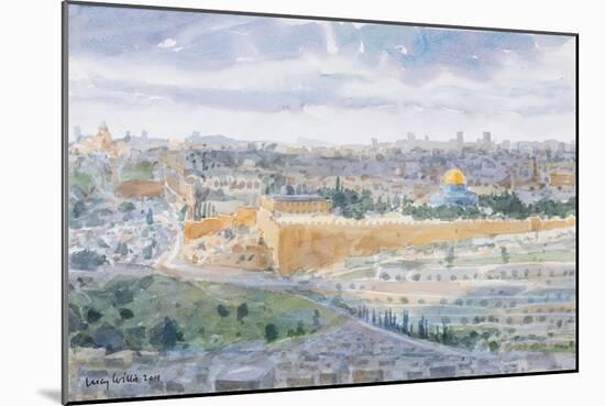 Jerusalem from the Mount of Olives, 2019 (W/C on Paper)-Lucy Willis-Mounted Giclee Print