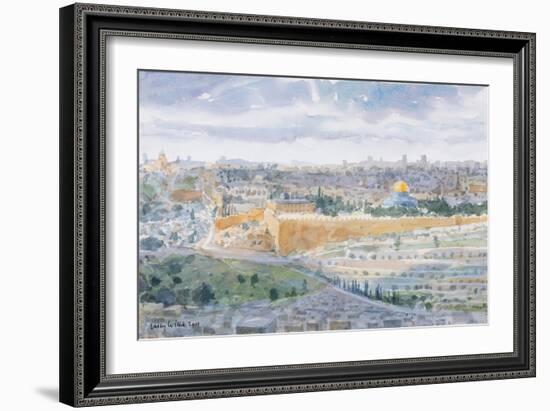 Jerusalem from the Mount of Olives, 2019 (W/C on Paper)-Lucy Willis-Framed Giclee Print