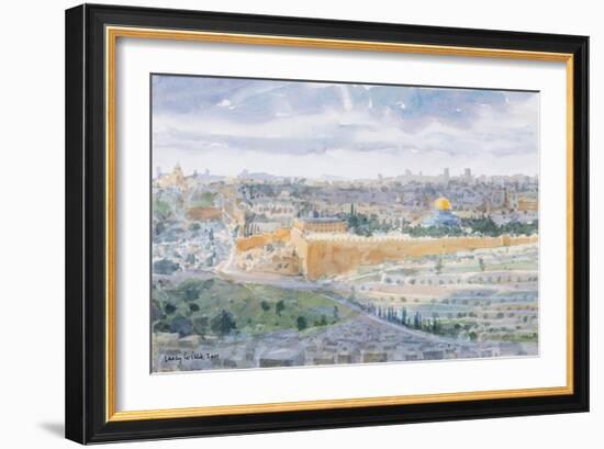Jerusalem from the Mount of Olives, 2019 (W/C on Paper)-Lucy Willis-Framed Giclee Print