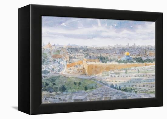 Jerusalem from the Mount of Olives, 2019 (W/C on Paper)-Lucy Willis-Framed Premier Image Canvas