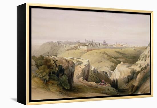 Jerusalem from the Mount of Olives, April 8th 1839, Plate 6 from Volume I of "The Holy Land"-David Roberts-Framed Premier Image Canvas